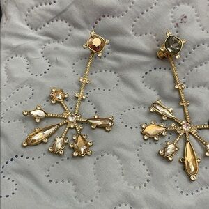 Swarovski Elegant Gold and Silver Snowflake Earrings
